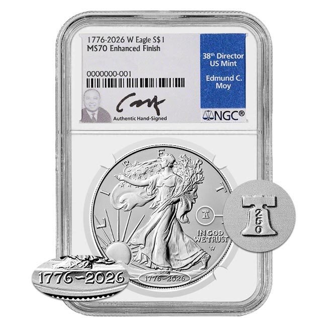 2026 $1 Silver American Eagle Enhanced Finish MS70
