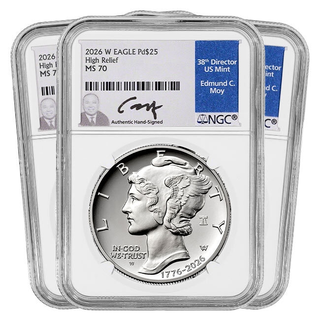Palladium 3-Pack: 2026 Palladium Eagle MS70 Package