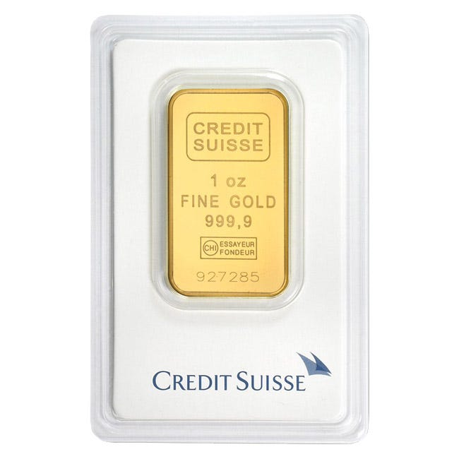 Credit Suisse 1 oz 24-Karat Gold Bar